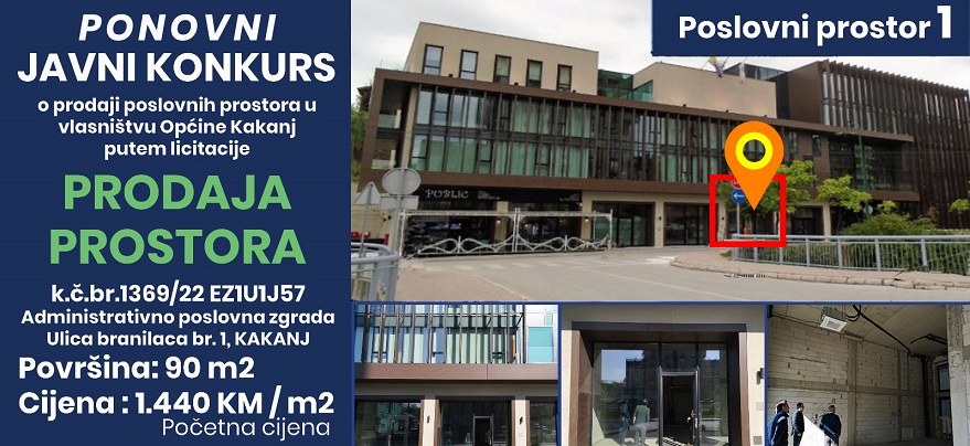Općina Kakanj putem licitacije prodaje poslovne prostore