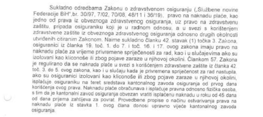 Uputa za regulisanje privremene spriječenosti za rad